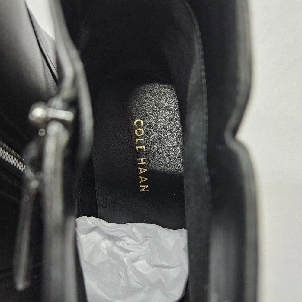 Cole‎ Haan Thayer Buckle Ankle Boots W31762 Black Leather Women's Size 9